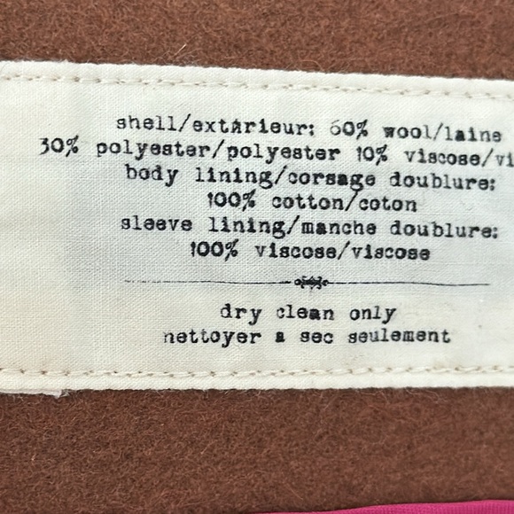 Anthropologie Wool Blend Brown Coat Size M - Picture 9 of 9